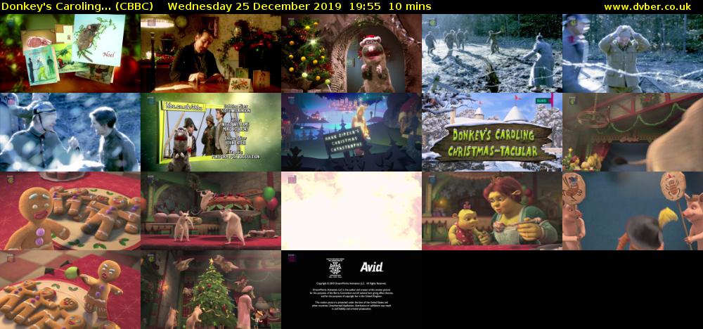 Donkey's Caroling... (CBBC) Wednesday 25 December 2019 19:55 - 20:05