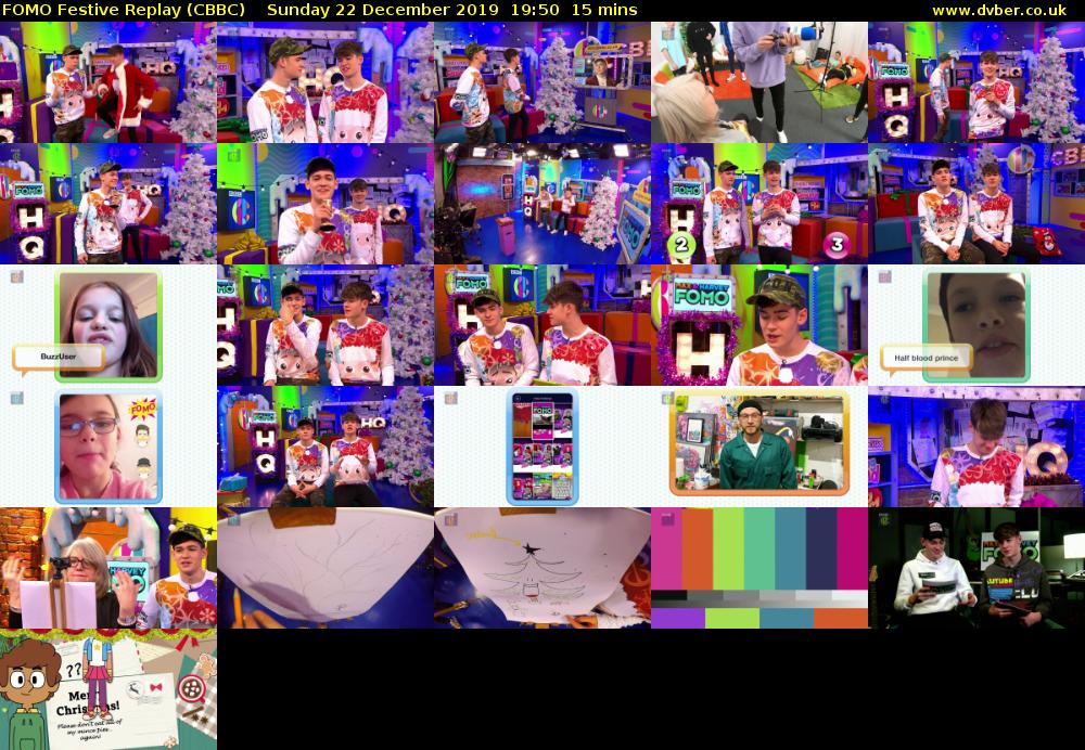 FOMO Festive Replay (CBBC) Sunday 22 December 2019 19:50 - 20:05