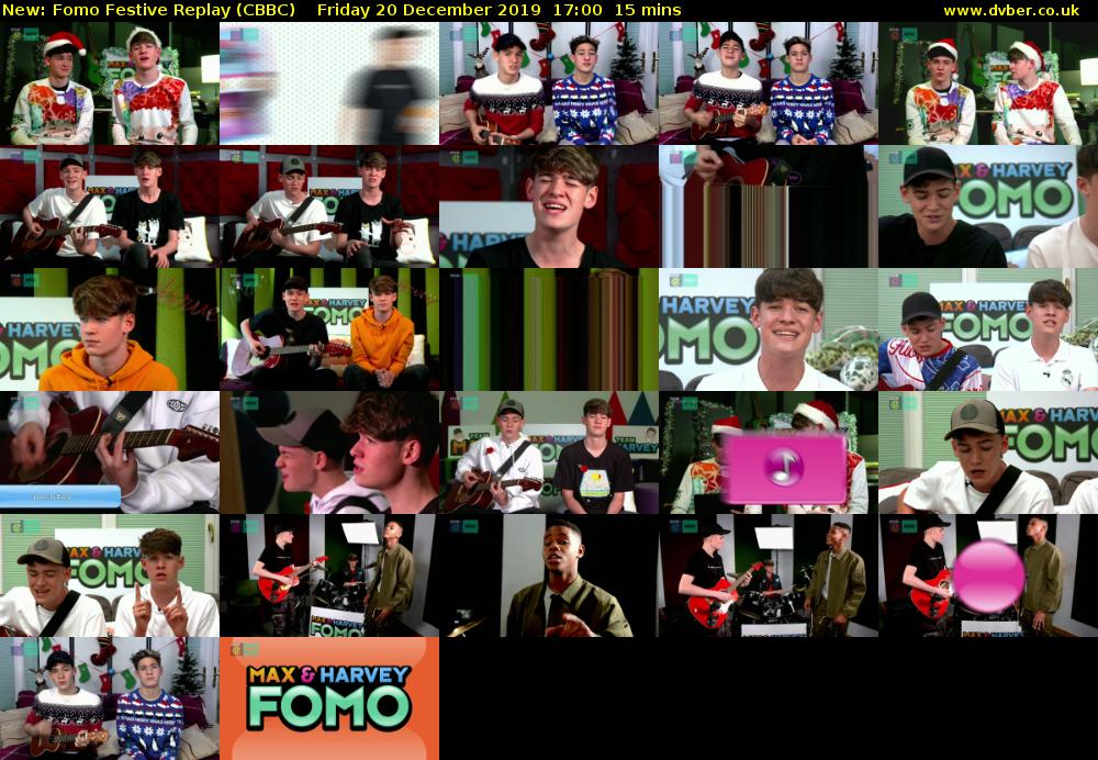 Fomo Festive Replay (CBBC) Friday 20 December 2019 17:00 - 17:15