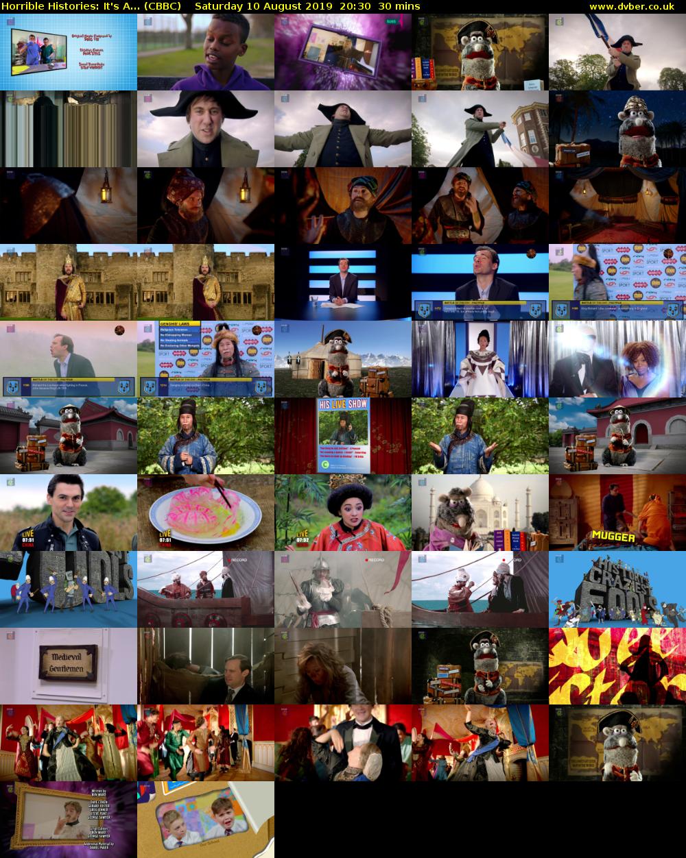 Horrible Histories: It's A... (CBBC) Saturday 10 August 2019 20:30 - 21:00