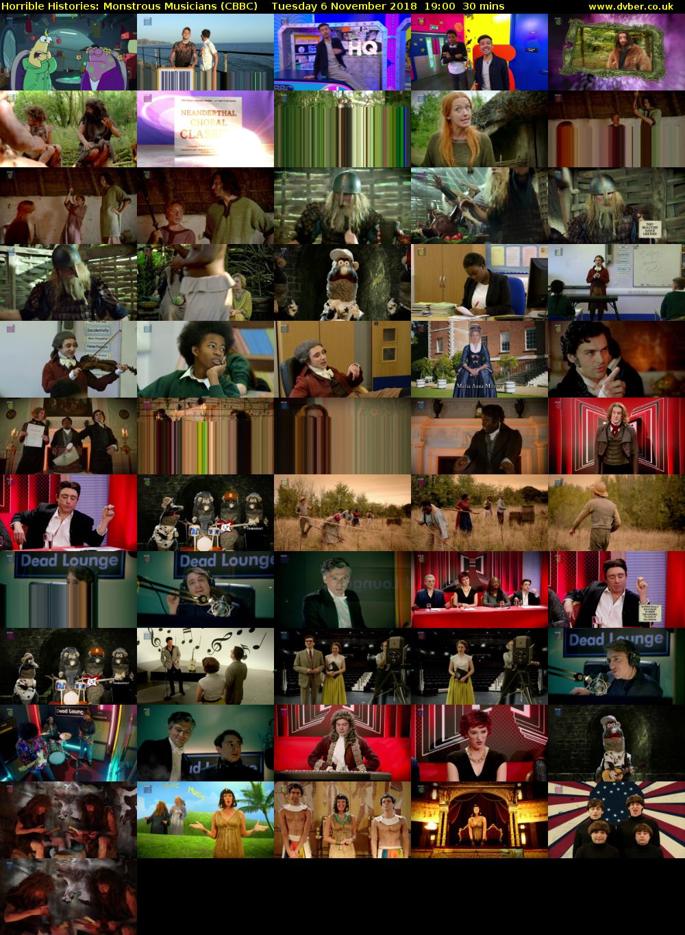 Horrible Histories: Monstrous Musicians (CBBC) Tuesday 6 November 2018 19:00 - 19:30