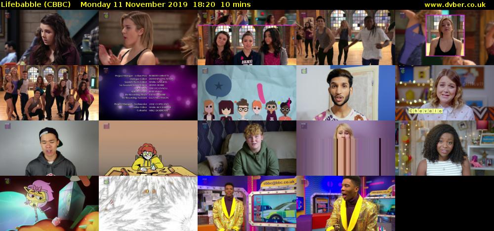 Lifebabble (CBBC) Monday 11 November 2019 18:20 - 18:30
