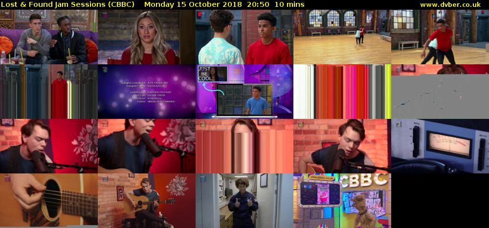 Lost & Found Jam Sessions (CBBC) Monday 15 October 2018 20:50 - 21:00