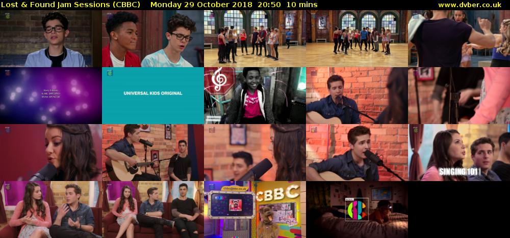 Lost & Found Jam Sessions (CBBC) Monday 29 October 2018 20:50 - 21:00