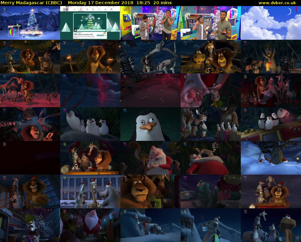 Merry Madagascar (CBBC) Monday 17 December 2018 18:25 - 18:45
