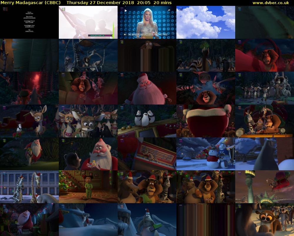 Merry Madagascar (CBBC) Thursday 27 December 2018 20:05 - 20:25