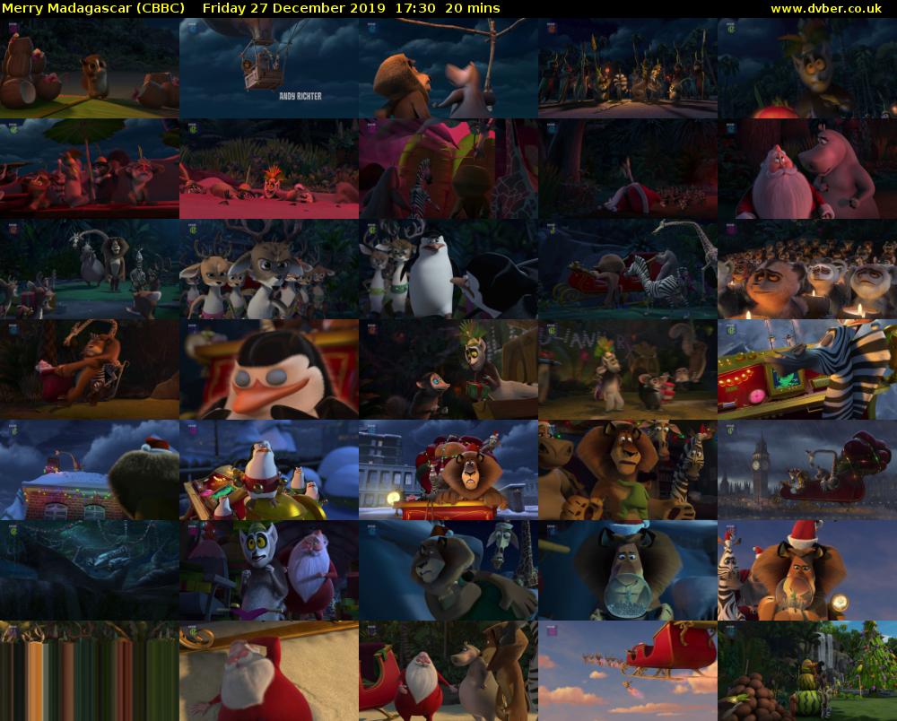 Merry Madagascar (CBBC) Friday 27 December 2019 17:30 - 17:50