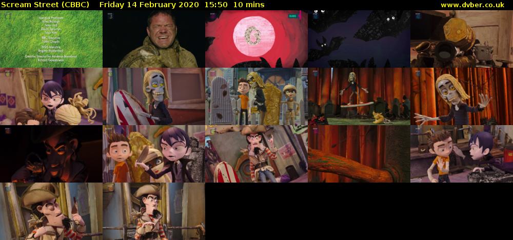 Scream Street (CBBC) Friday 14 February 2020 15:50 - 16:00