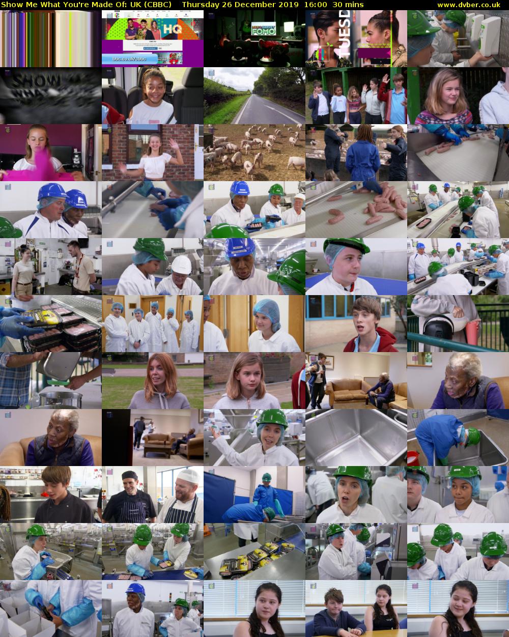 Show Me What You're Made Of: UK (CBBC) Thursday 26 December 2019 16:00 - 16:30