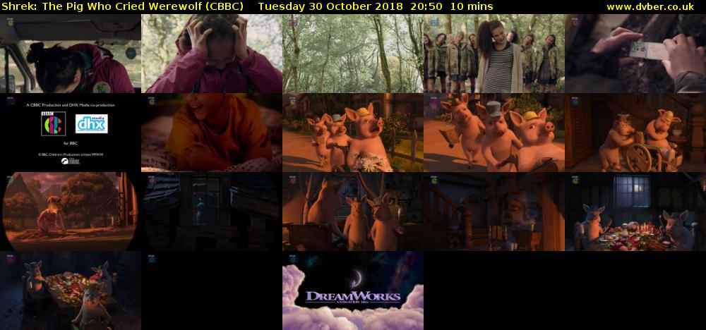 Shrek: The Pig Who Cried Werewolf (CBBC) Tuesday 30 October 2018 20:50 - 21:00