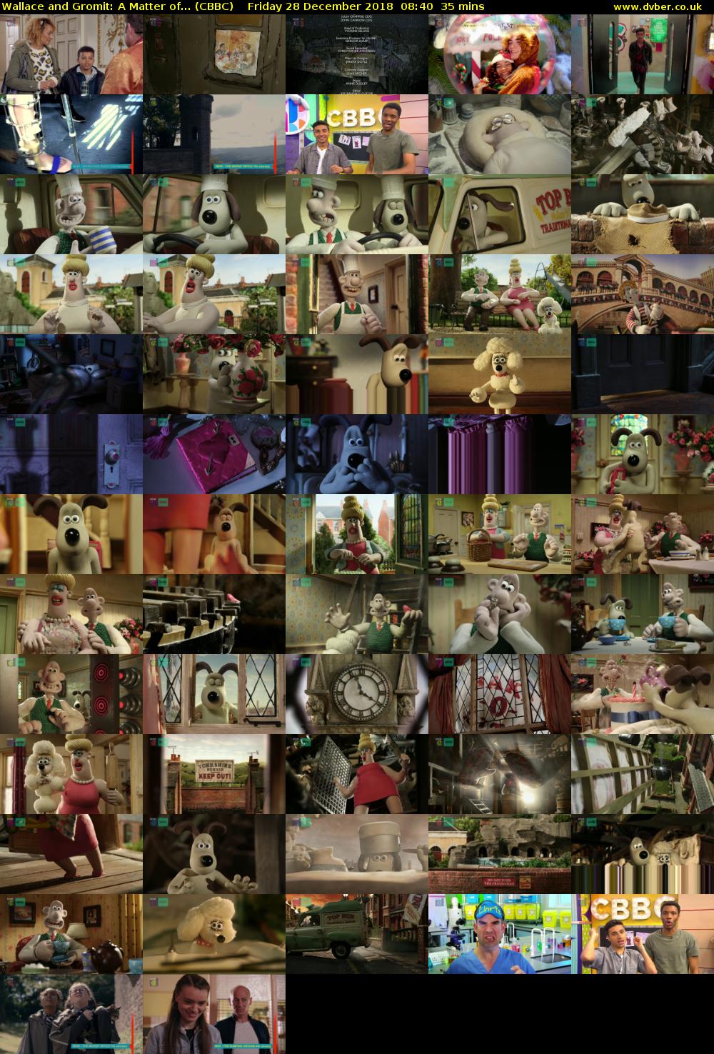 Wallace and Gromit: A Matter of... (CBBC) Friday 28 December 2018 08:40 - 09:15