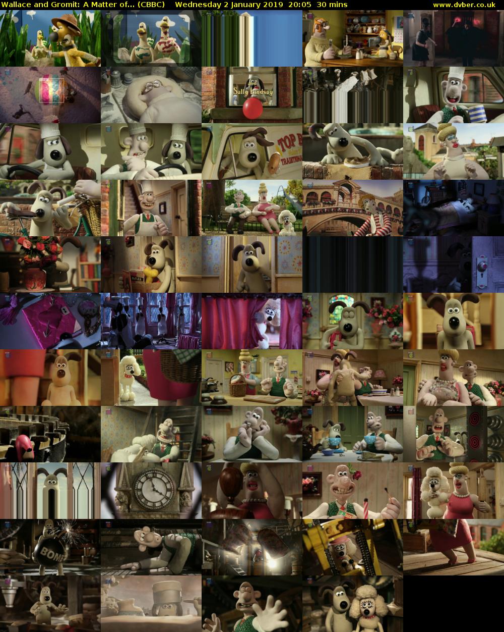 Wallace and Gromit: A Matter of... (CBBC) Wednesday 2 January 2019 20:05 - 20:35