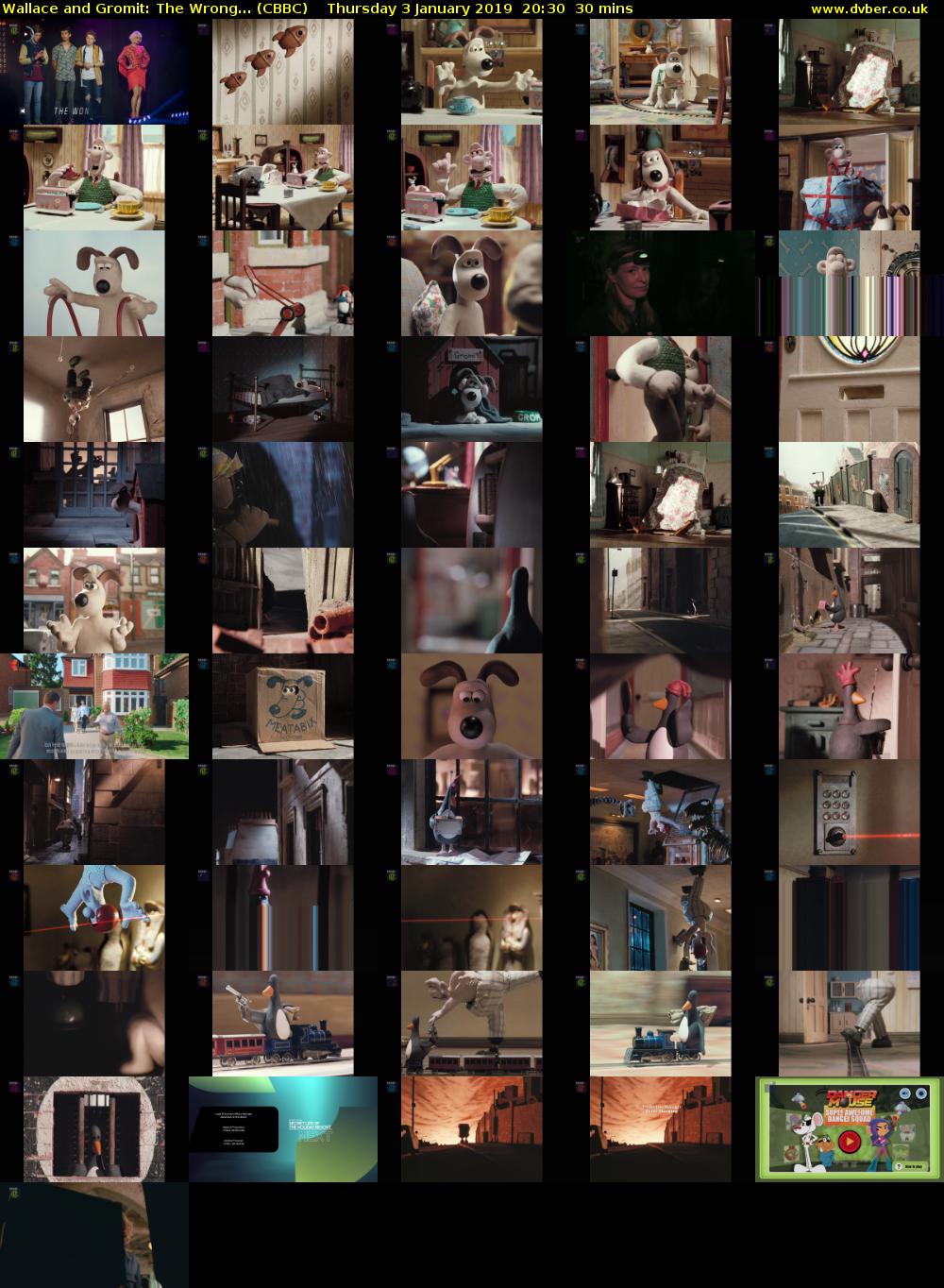 Wallace and Gromit: The Wrong... (CBBC) Thursday 3 January 2019 20:30 - 21:00