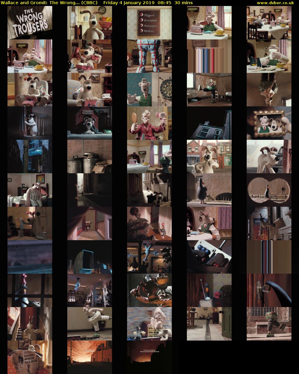 Wallace and Gromit: The Wrong... (CBBC) Friday 4 January 2019 08:45 - 09:15