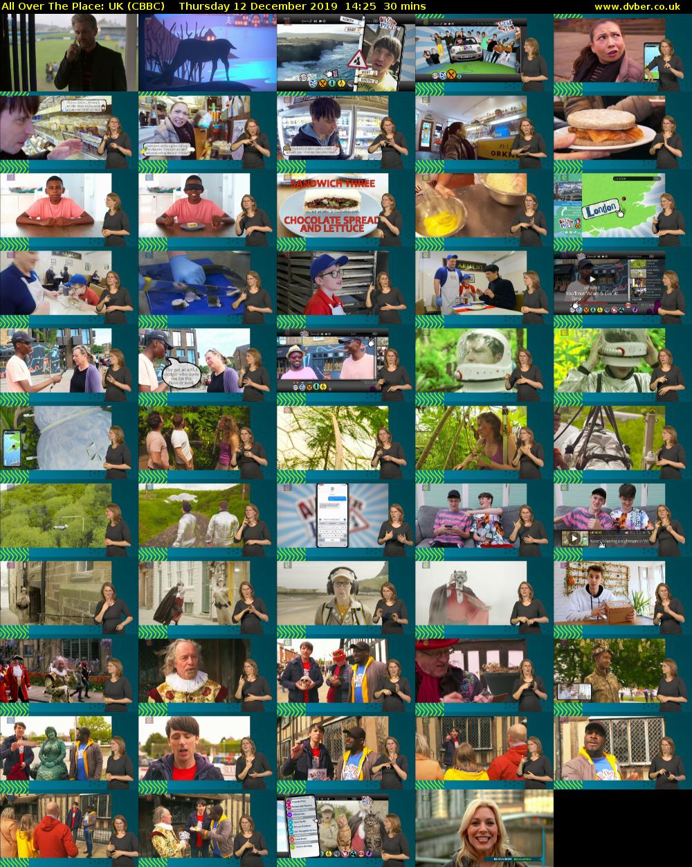All Over The Place: UK (CBBC) Thursday 12 December 2019 14:25 - 14:55