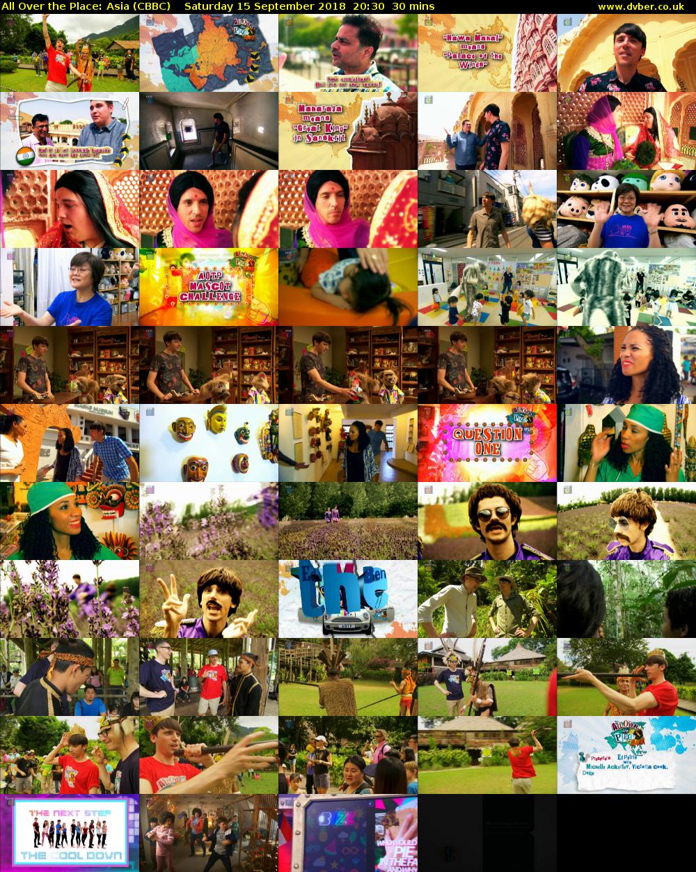 All Over the Place: Asia (CBBC) Saturday 15 September 2018 20:30 - 21:00
