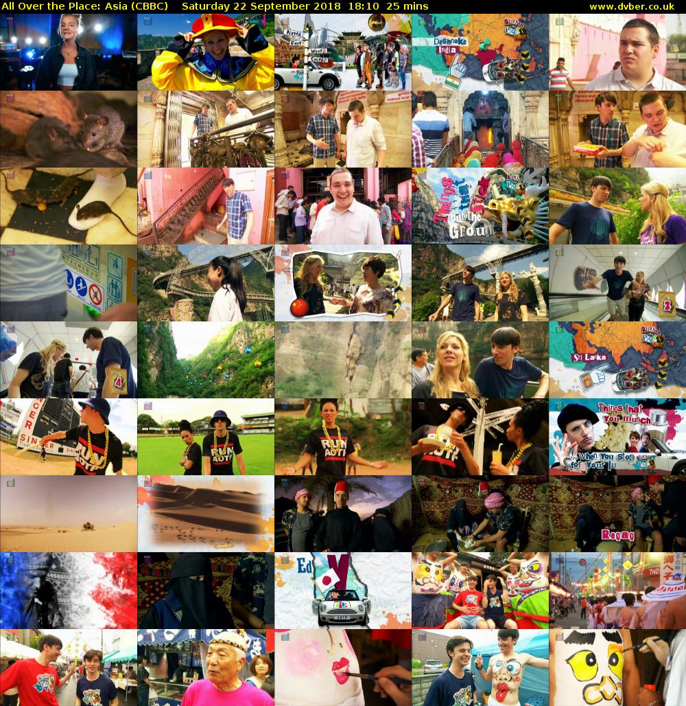 All Over the Place: Asia (CBBC) Saturday 22 September 2018 18:10 - 18:35