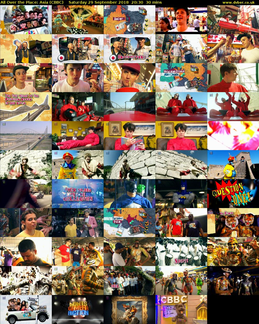 All Over the Place: Asia (CBBC) Saturday 29 September 2018 20:30 - 21:00