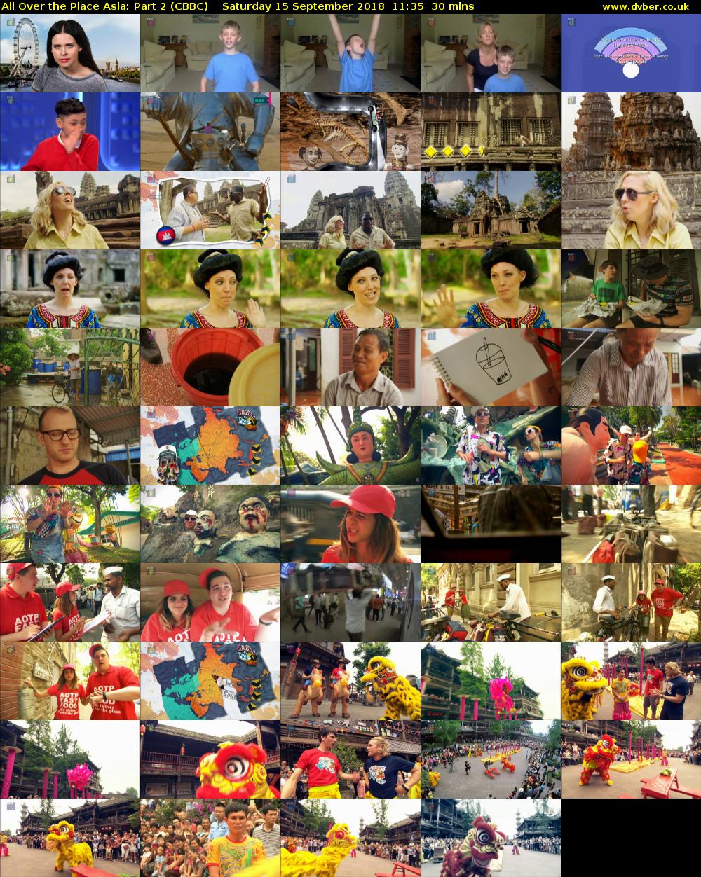 All Over the Place Asia: Part 2 (CBBC) Saturday 15 September 2018 11:35 - 12:05