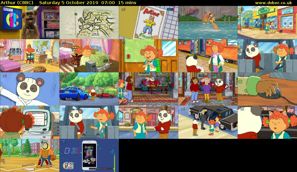 Arthur (CBBC) Saturday 5 October 2019 07:00 - 07:15