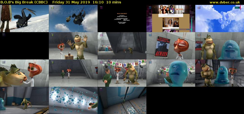 B.O.B's Big Break (CBBC) Friday 31 May 2019 16:10 - 16:20