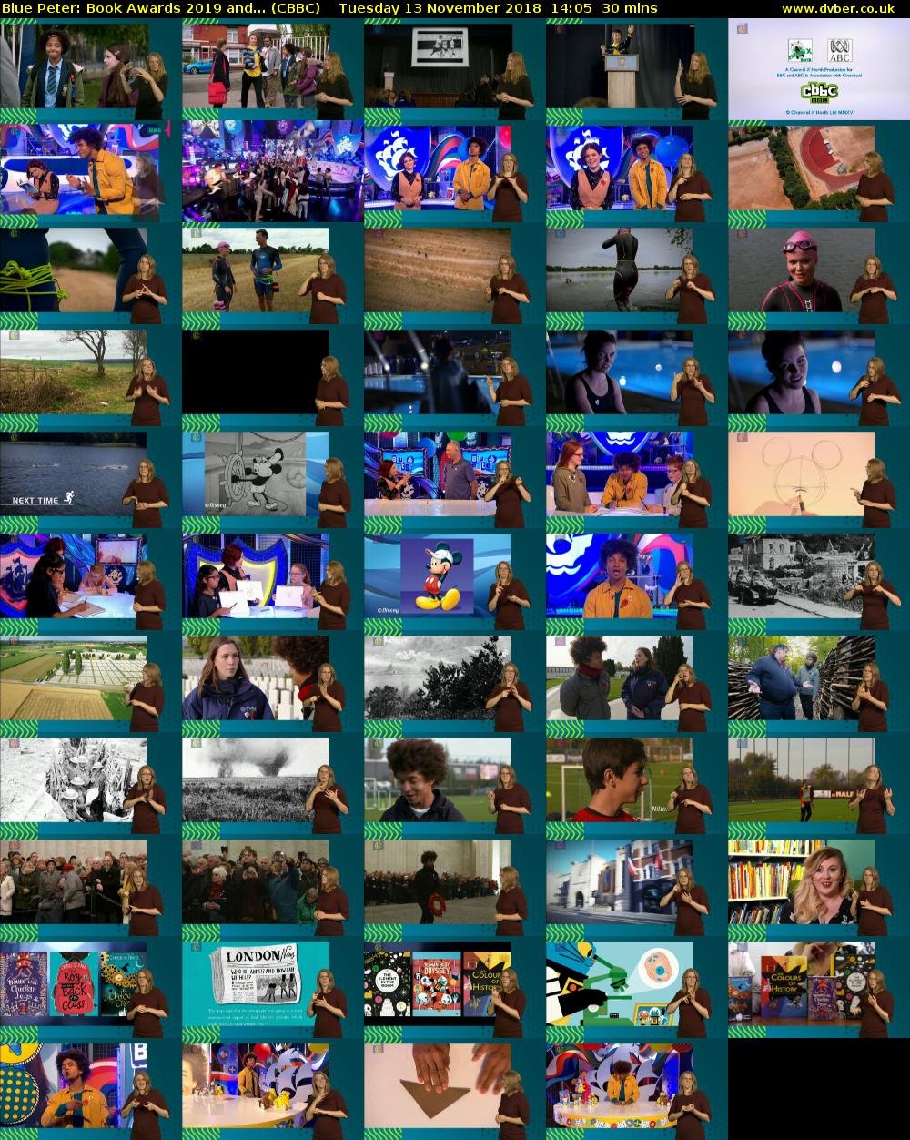 Blue Peter: Book Awards 2019 and... (CBBC) Tuesday 13 November 2018 14:05 - 14:35