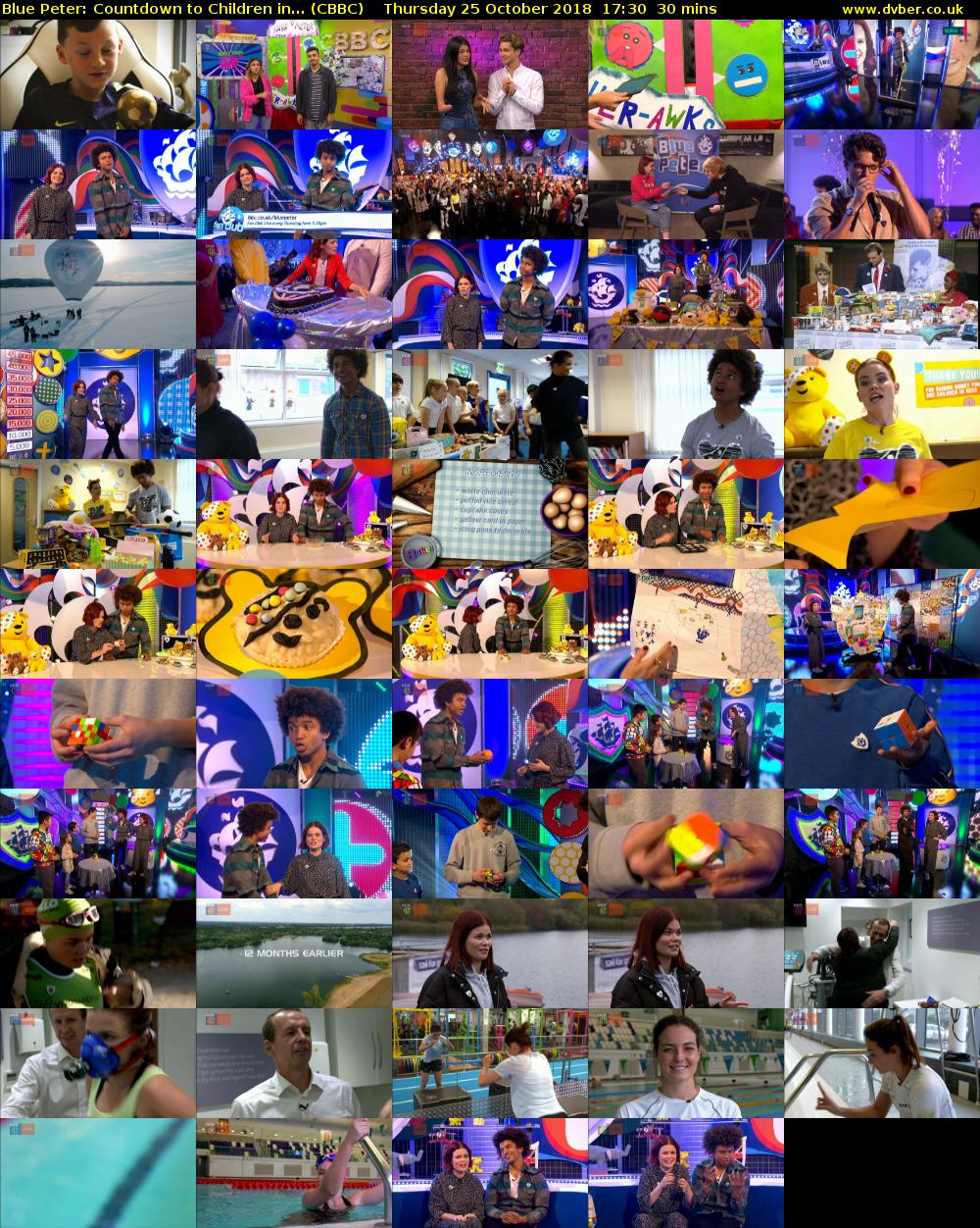 Blue Peter: Countdown to Children in... (CBBC) Thursday 25 October 2018 17:30 - 18:00