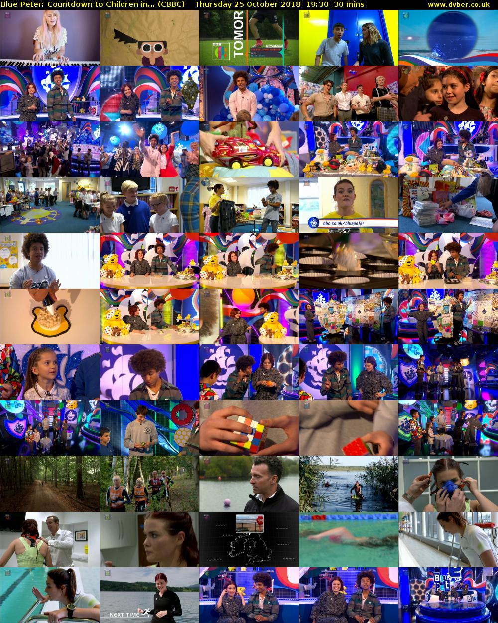 Blue Peter: Countdown to Children in... (CBBC) Thursday 25 October 2018 19:30 - 20:00