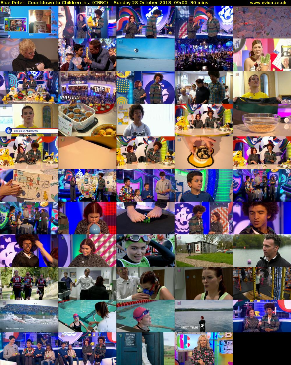 Blue Peter: Countdown to Children in... (CBBC) Sunday 28 October 2018 09:00 - 09:30