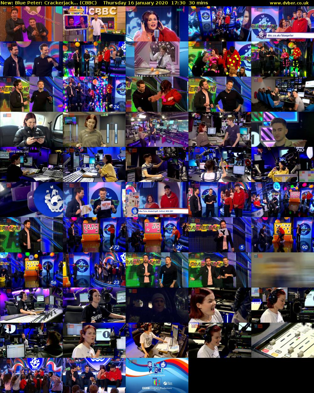 Blue Peter: Crackerjack... (CBBC) Thursday 16 January 2020 17:30 - 18:00