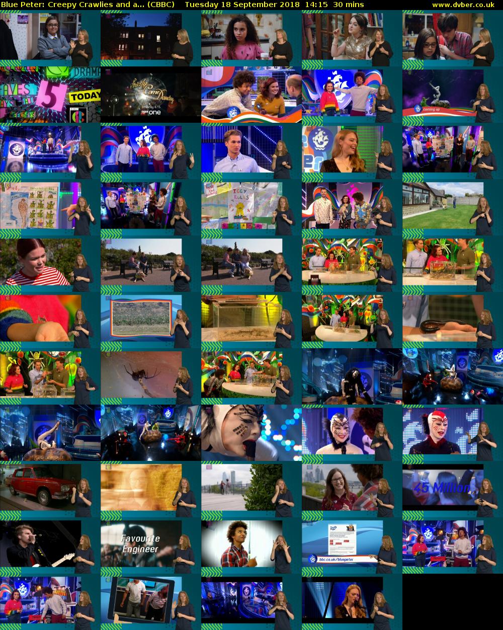 Blue Peter: Creepy Crawlies and a... (CBBC) Tuesday 18 September 2018 14:15 - 14:45