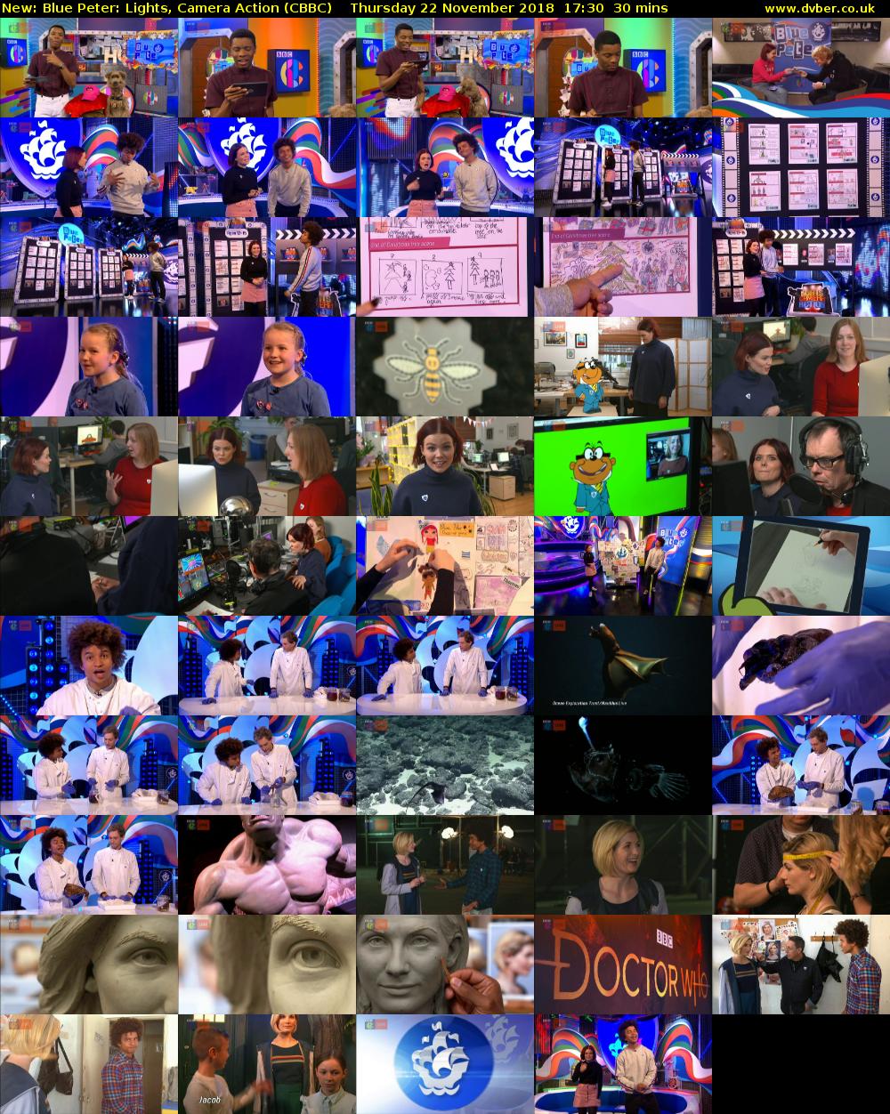 Blue Peter: Lights, Camera Action (CBBC) Thursday 22 November 2018 17:30 - 18:00