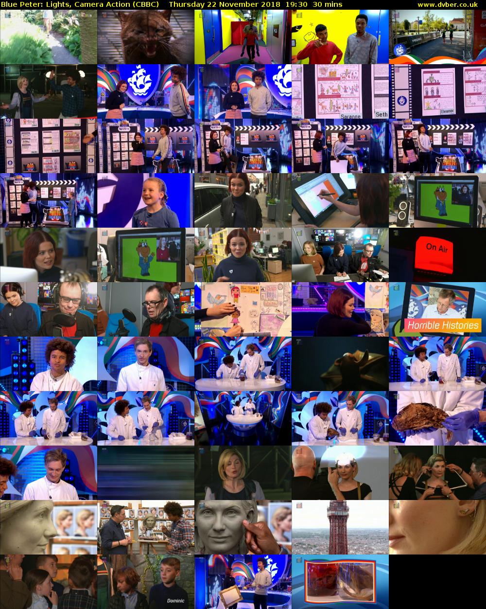 Blue Peter: Lights, Camera Action (CBBC) Thursday 22 November 2018 19:30 - 20:00