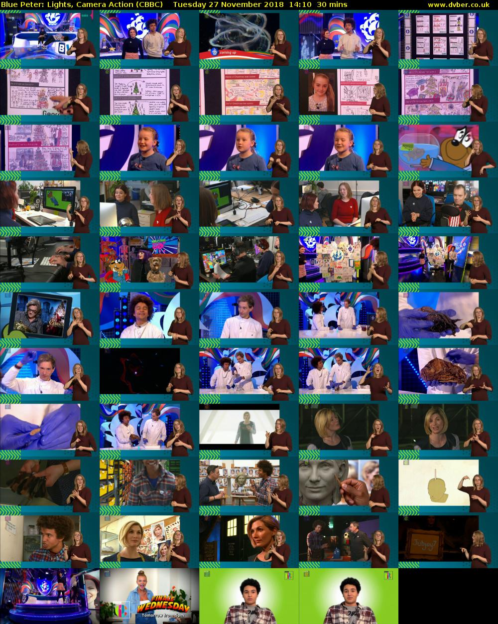 Blue Peter: Lights, Camera Action (CBBC) Tuesday 27 November 2018 14:10 - 14:40