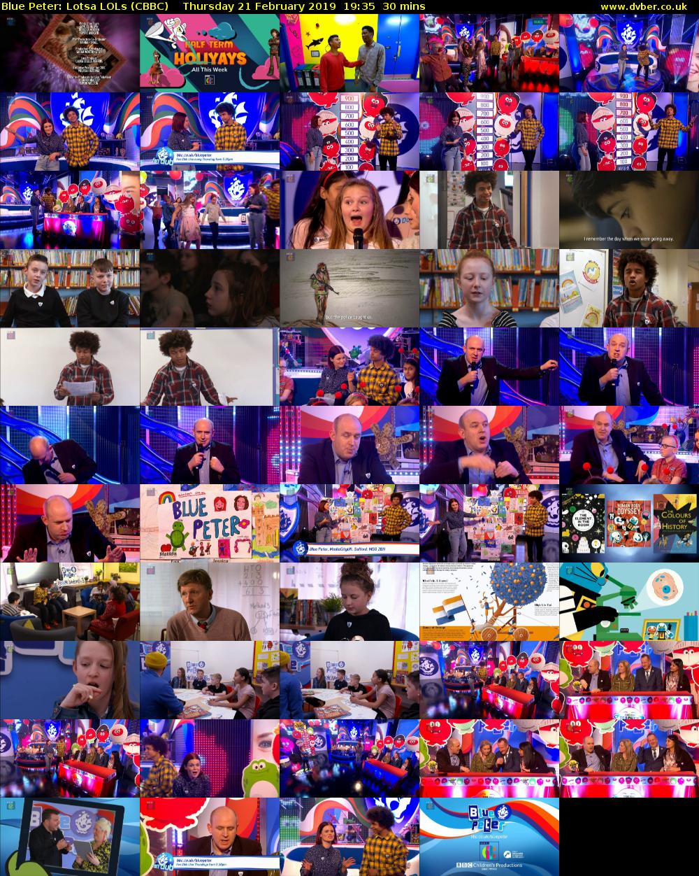 Blue Peter: Lotsa LOLs (CBBC) Thursday 21 February 2019 19:35 - 20:05
