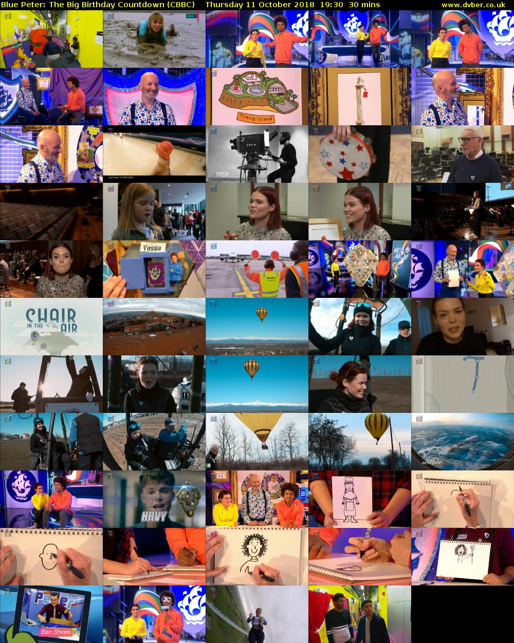 Blue Peter: The Big Birthday Countdown (CBBC) Thursday 11 October 2018 19:30 - 20:00