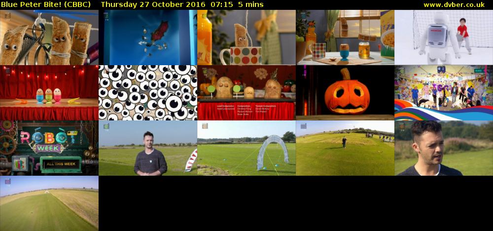 Blue Peter Bite! (CBBC) Thursday 27 October 2016 07:15 - 07:20