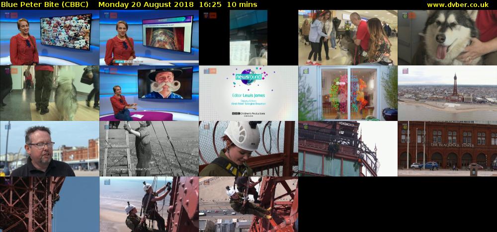 Blue Peter Bite (CBBC) Monday 20 August 2018 16:25 - 16:35