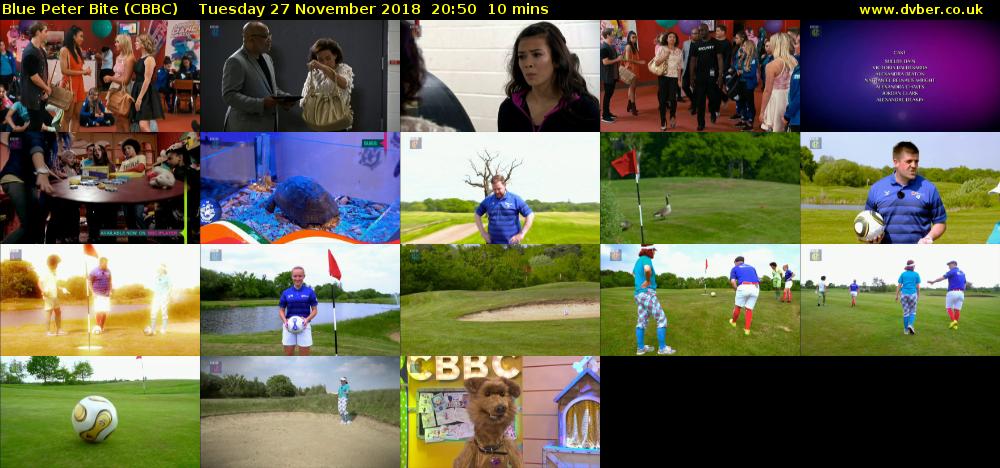 Blue Peter Bite (CBBC) Tuesday 27 November 2018 20:50 - 21:00