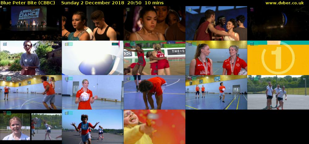 Blue Peter Bite (CBBC) Sunday 2 December 2018 20:50 - 21:00