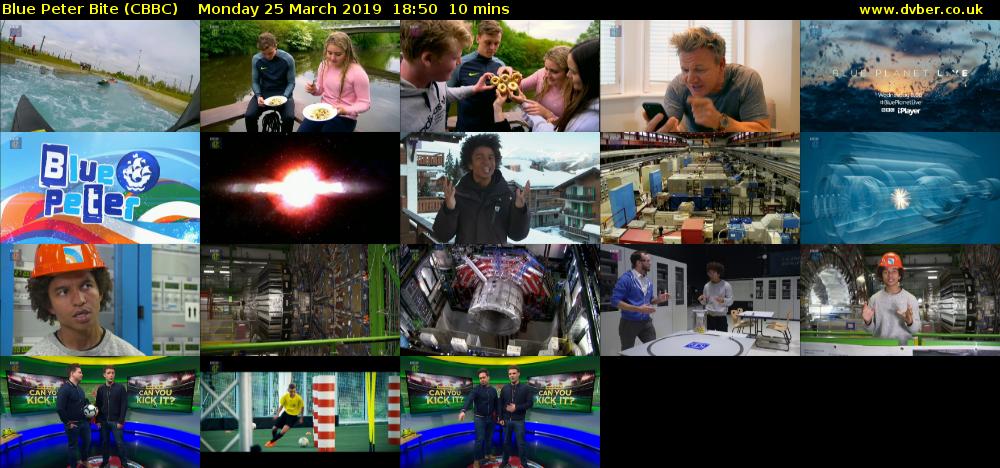 Blue Peter Bite (CBBC) Monday 25 March 2019 18:50 - 19:00