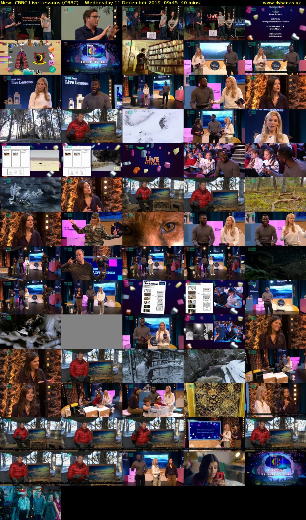 CBBC Live Lessons (CBBC) Wednesday 11 December 2019 09:45 - 10:25