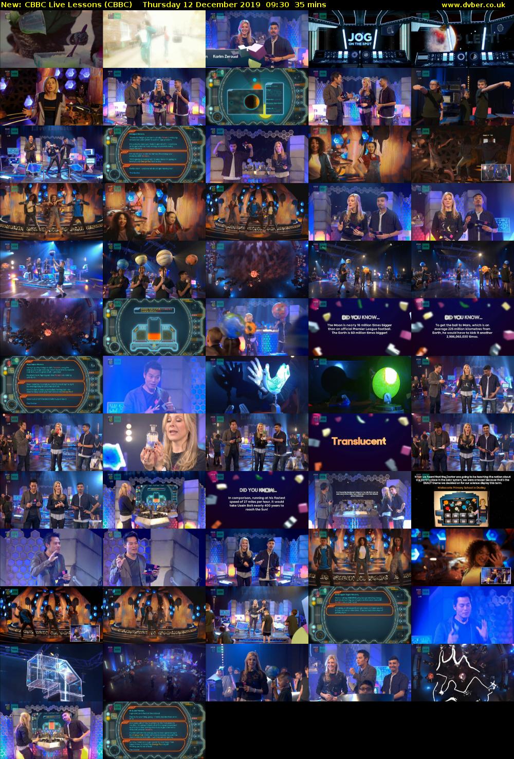 CBBC Live Lessons (CBBC) Thursday 12 December 2019 09:30 - 10:05