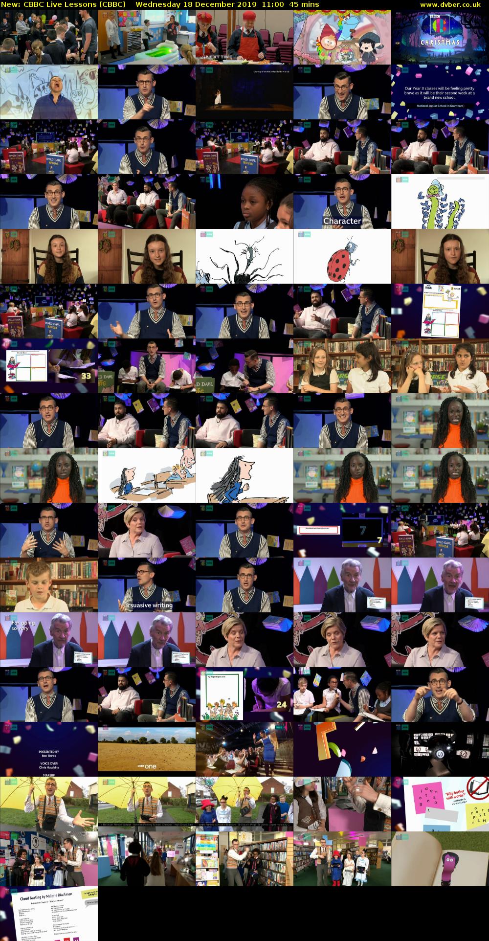 CBBC Live Lessons (CBBC) Wednesday 18 December 2019 11:00 - 11:45