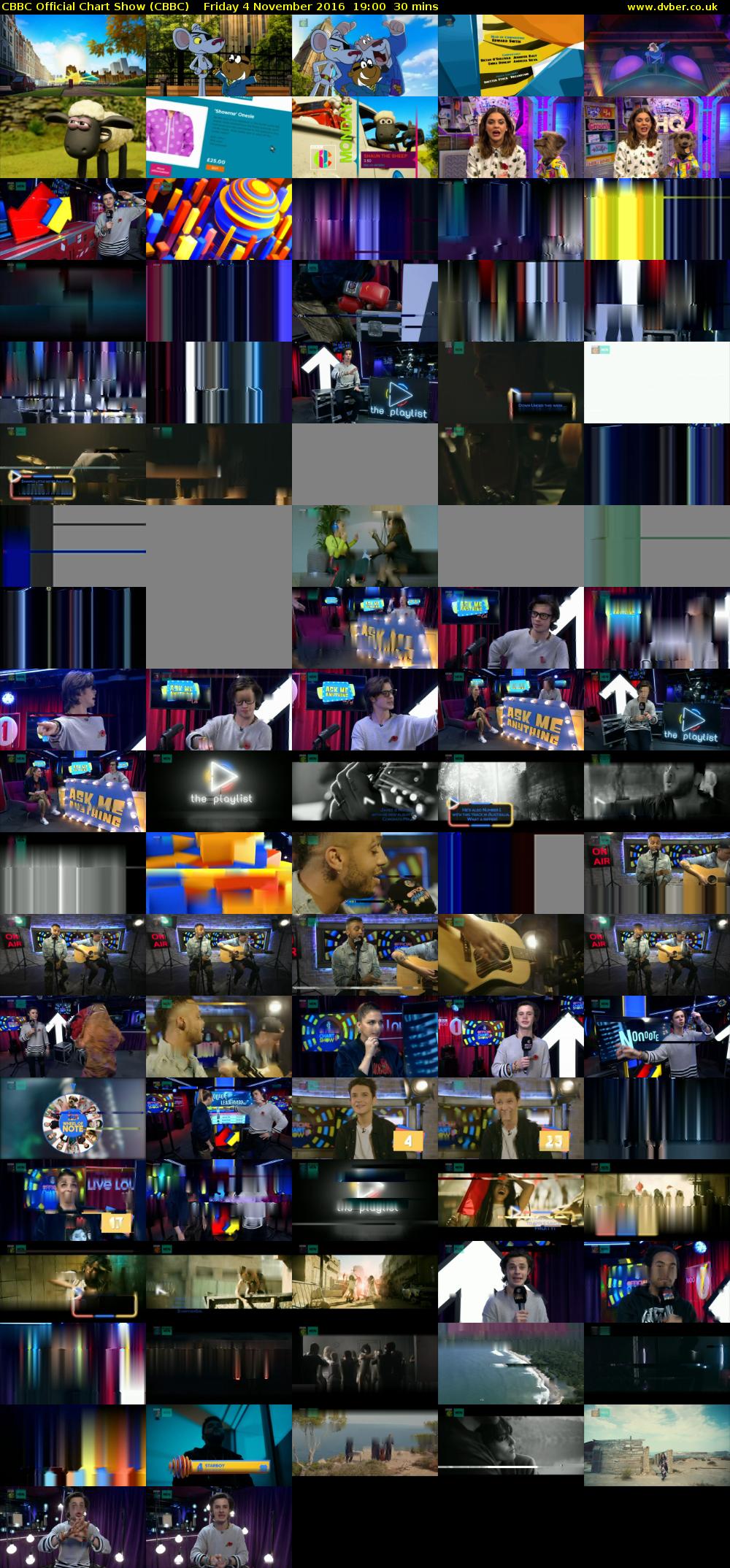 CBBC Official Chart Show (CBBC) Friday 4 November 2016 19:00 - 19:30