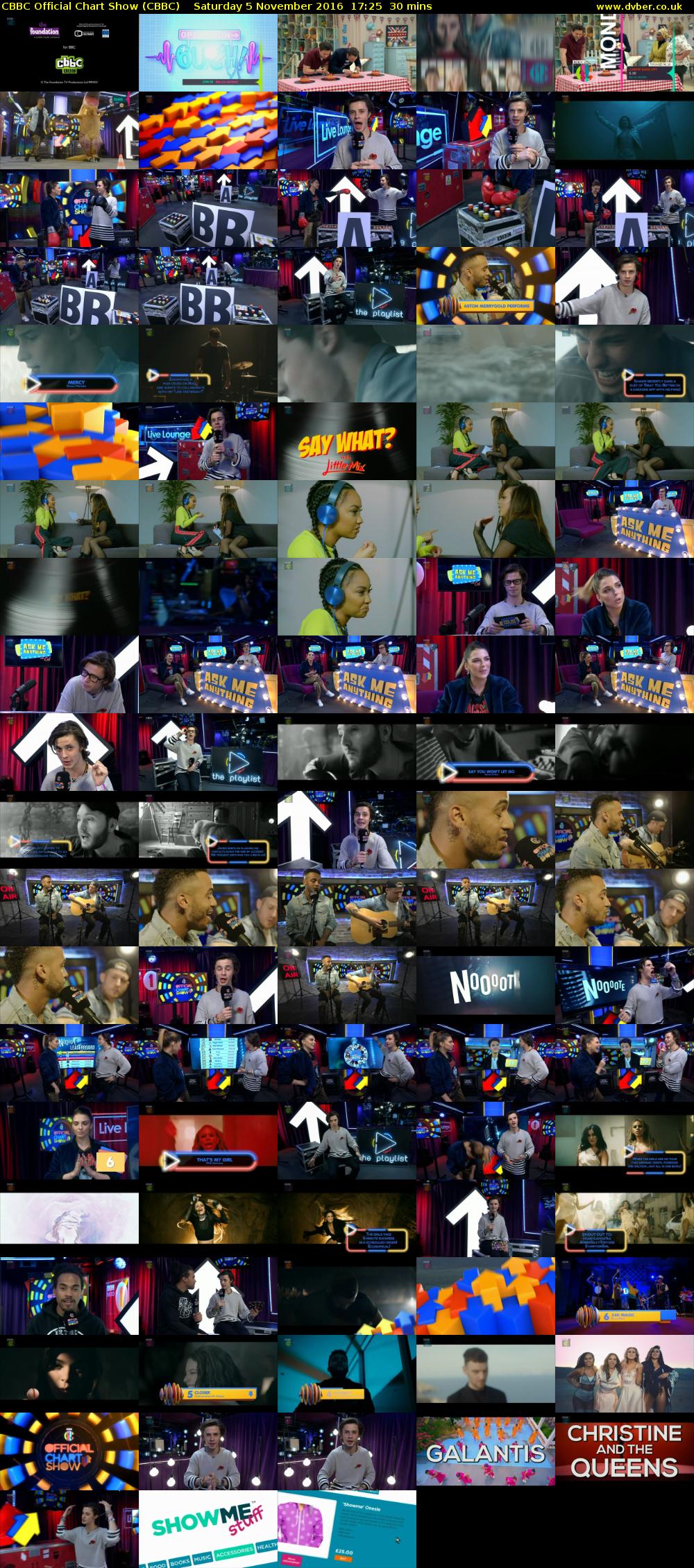 CBBC Official Chart Show (CBBC) Saturday 5 November 2016 17:25 - 17:55