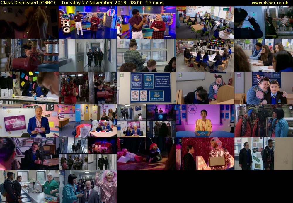 Class Dismissed (CBBC) Tuesday 27 November 2018 08:00 - 08:15