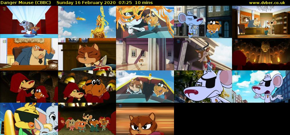 Danger Mouse (CBBC) Sunday 16 February 2020 07:25 - 07:35