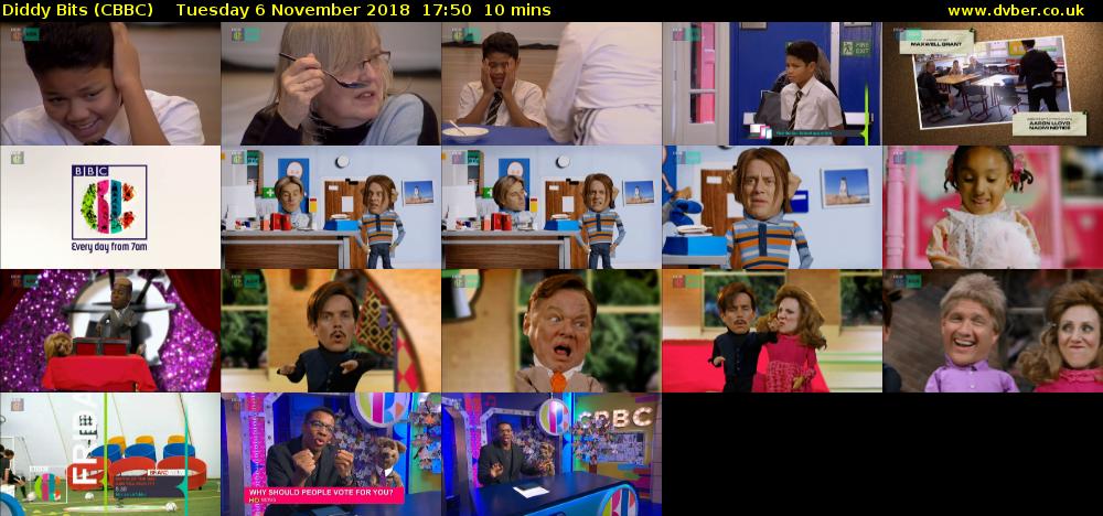 Diddy Bits (CBBC) Tuesday 6 November 2018 17:50 - 18:00