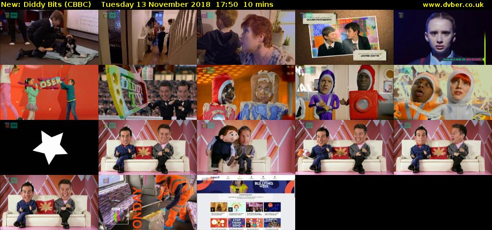 Diddy Bits (CBBC) Tuesday 13 November 2018 17:50 - 18:00